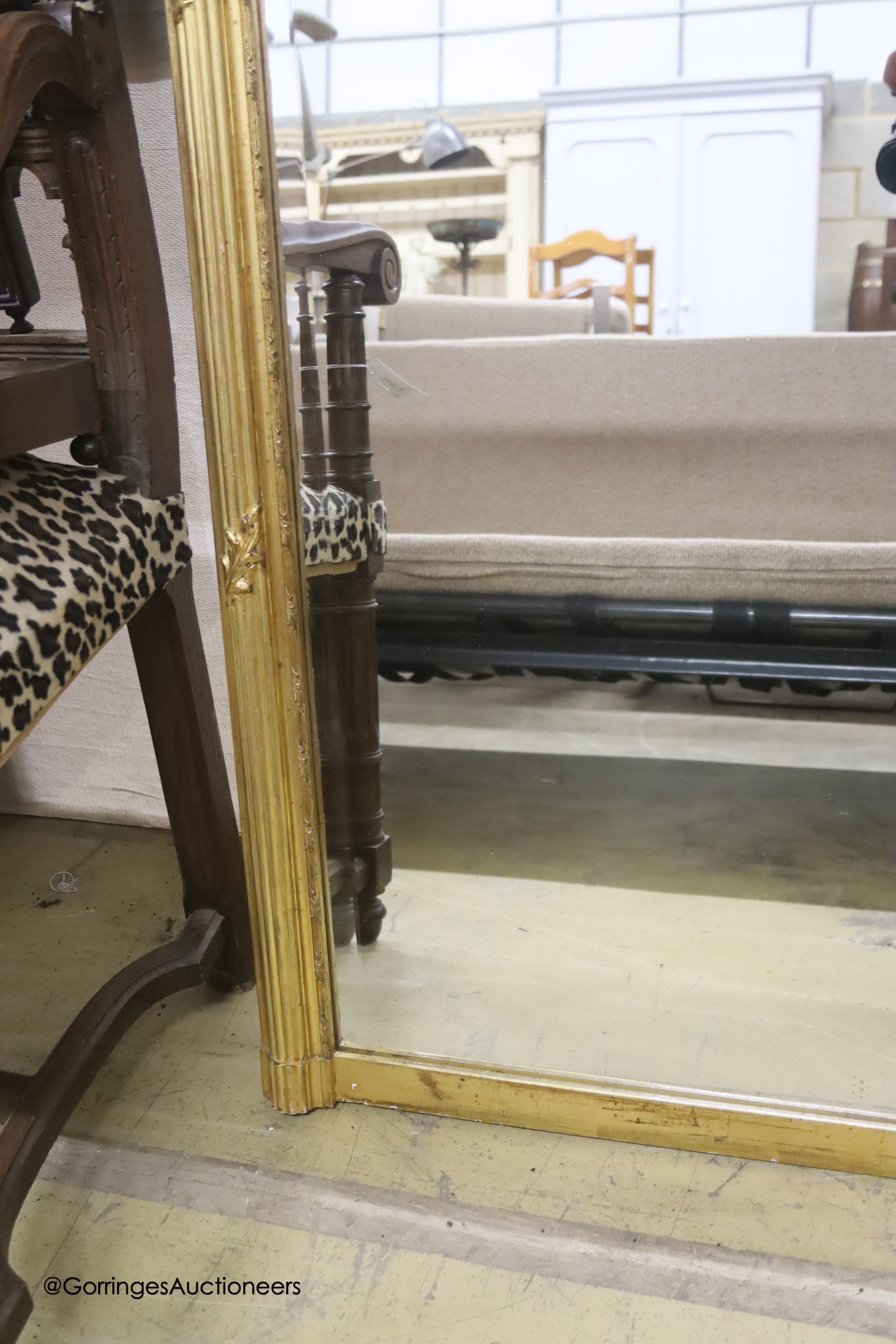 A Victorian giltwood and gesso overmantel mirror, width 92cm, height 129cm